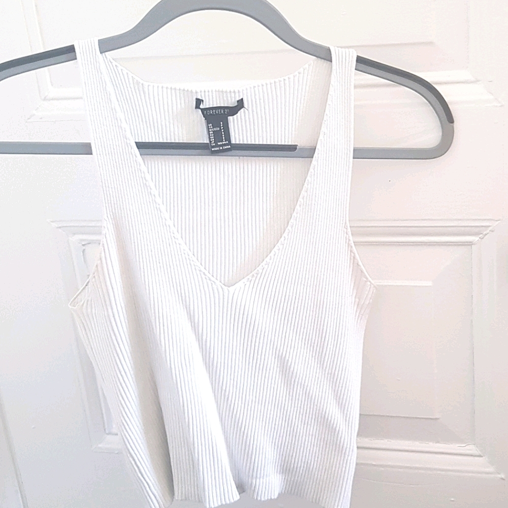 Forever 21 Textured White Tanktop
